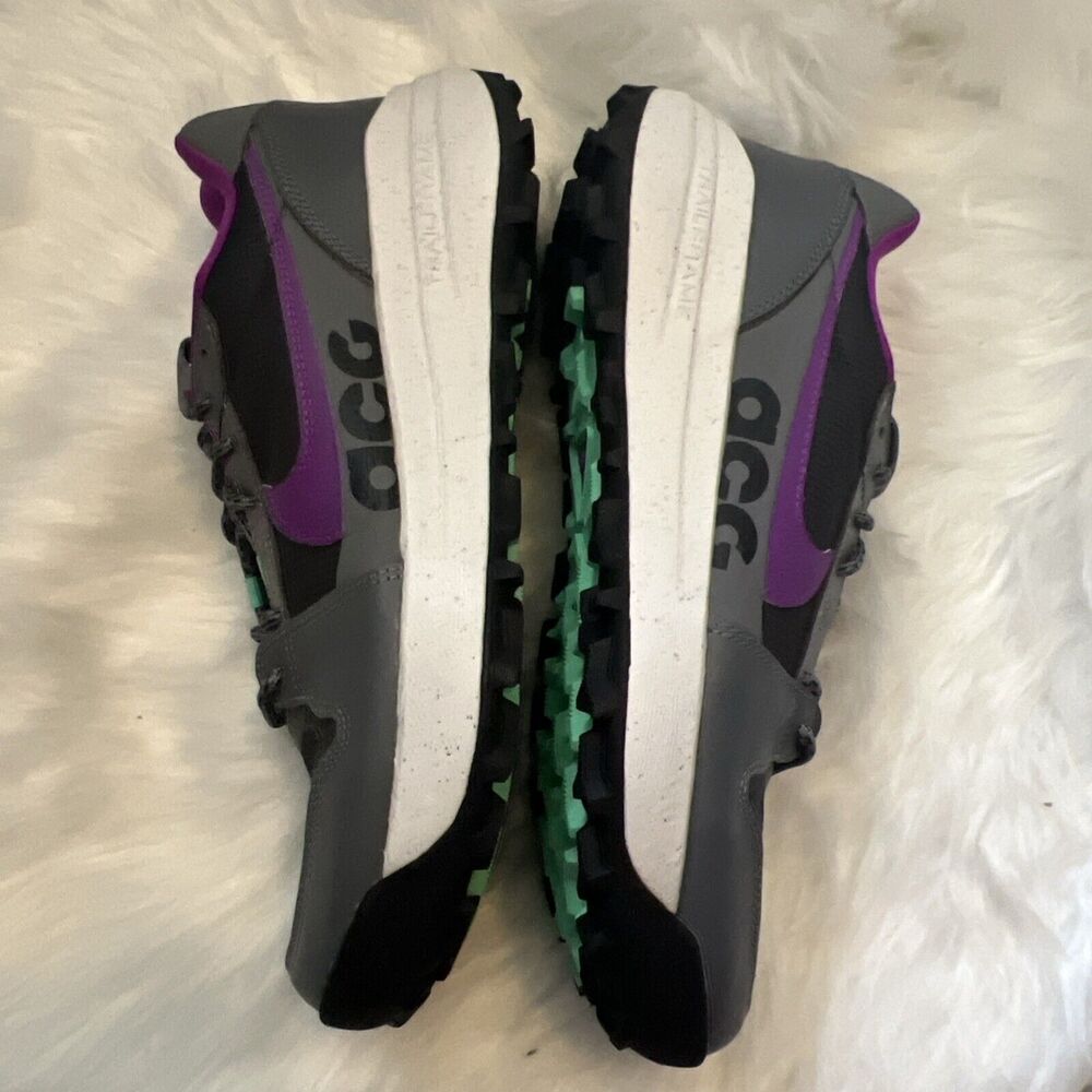 Nike Men's ACG Lowcate Trail Hiking Shoes Smoke Grey Purple Green Size 10.5 NEW - Picture 7 of 16